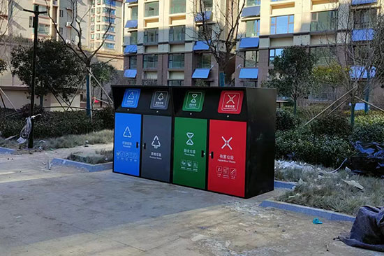 四分類垃圾桶罩，垃圾分類亭